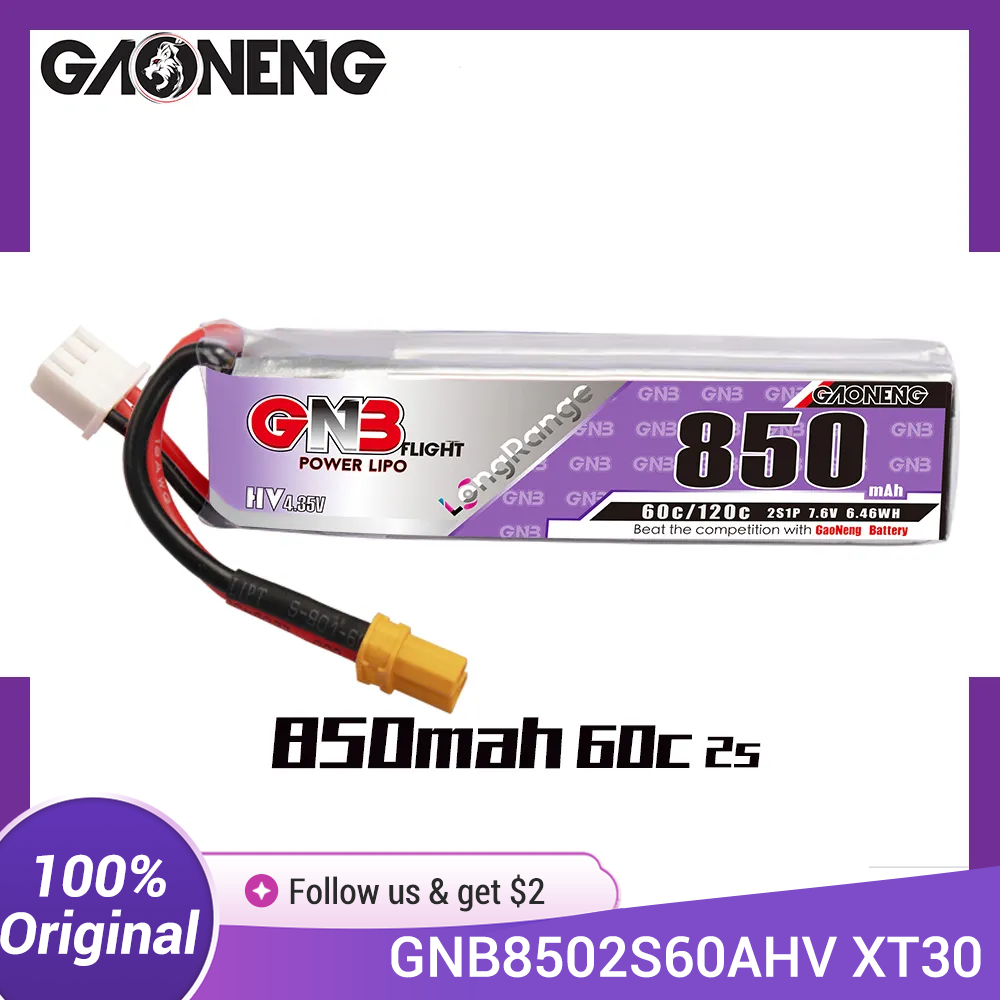 Drone Kit Long Range - بطارية GAONENG GNB LiPo 850mAh 2S